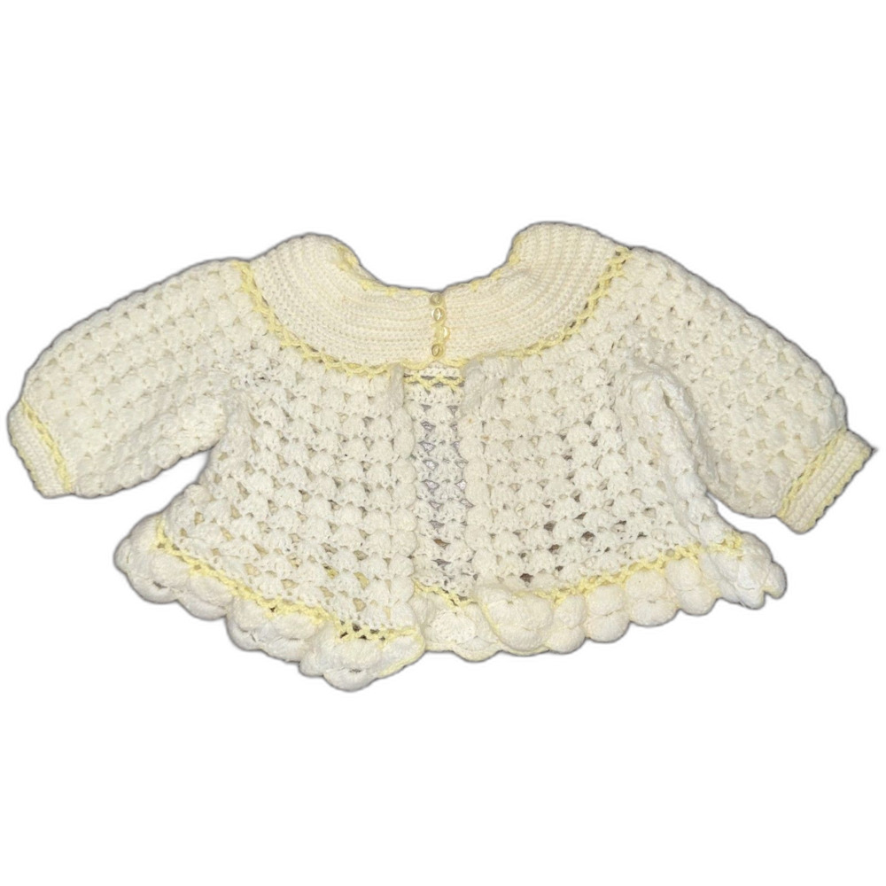 Infant Baby Crochet Sweater Size 0-3M Girls !